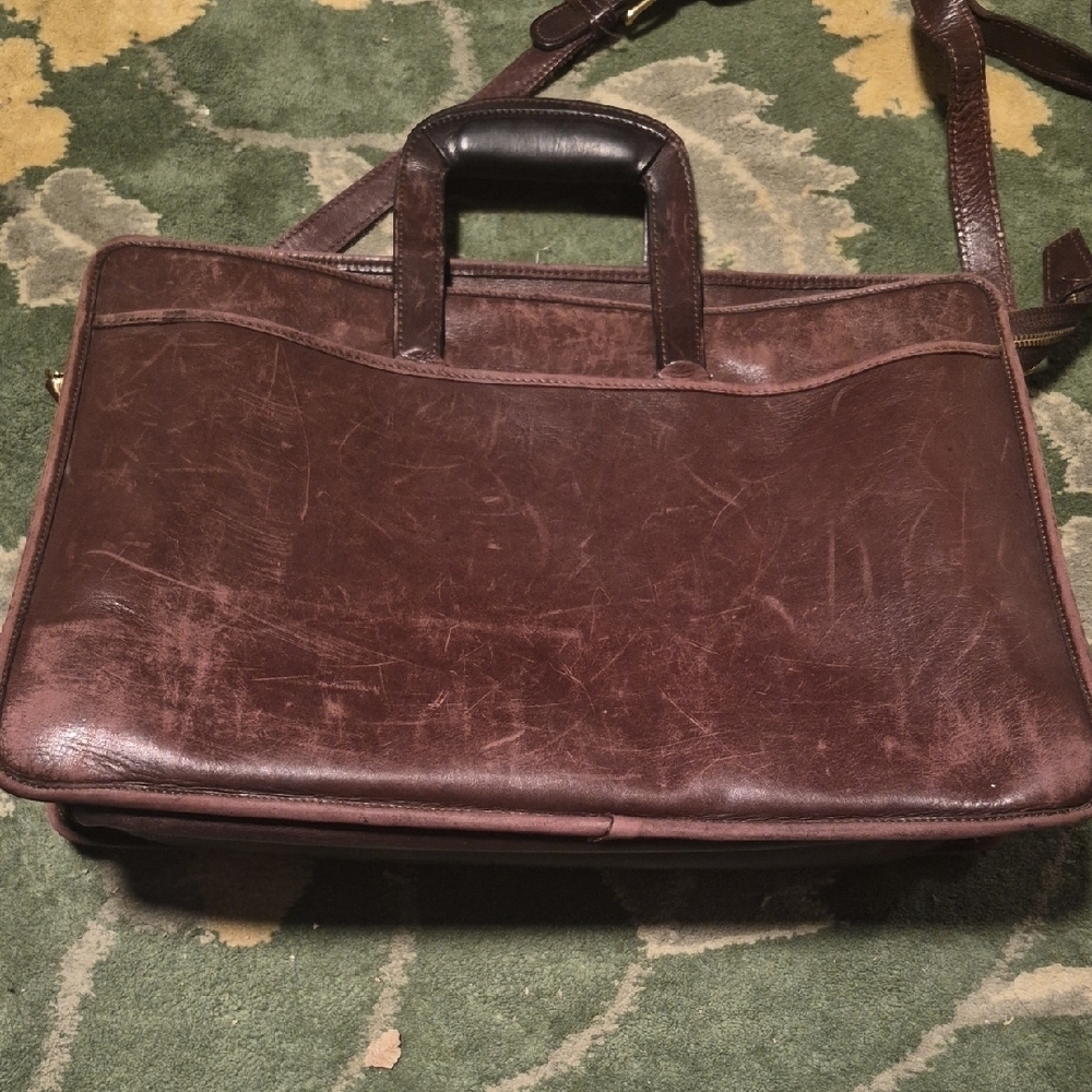 Elegant Dark Brown Leather Briefcase for Men